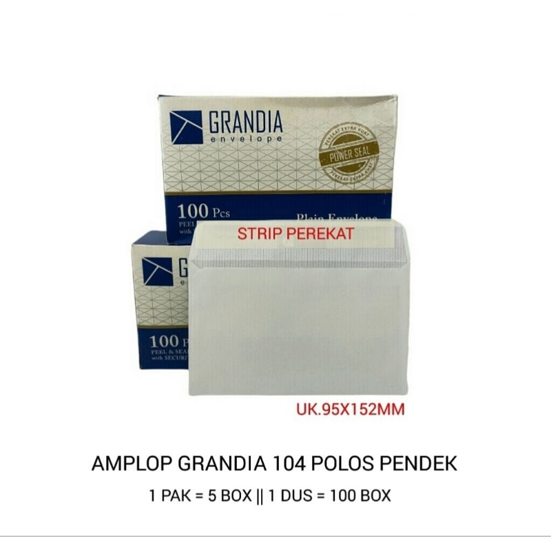 

Amplop Polos Grandia 104 Pendek Dengan Perekat