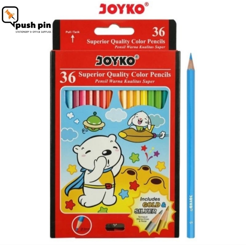 

Joyko Kelir Pensil Warna Superior Quality Color Pencils Hexagonal Grip PB CP-36PB 36 warna