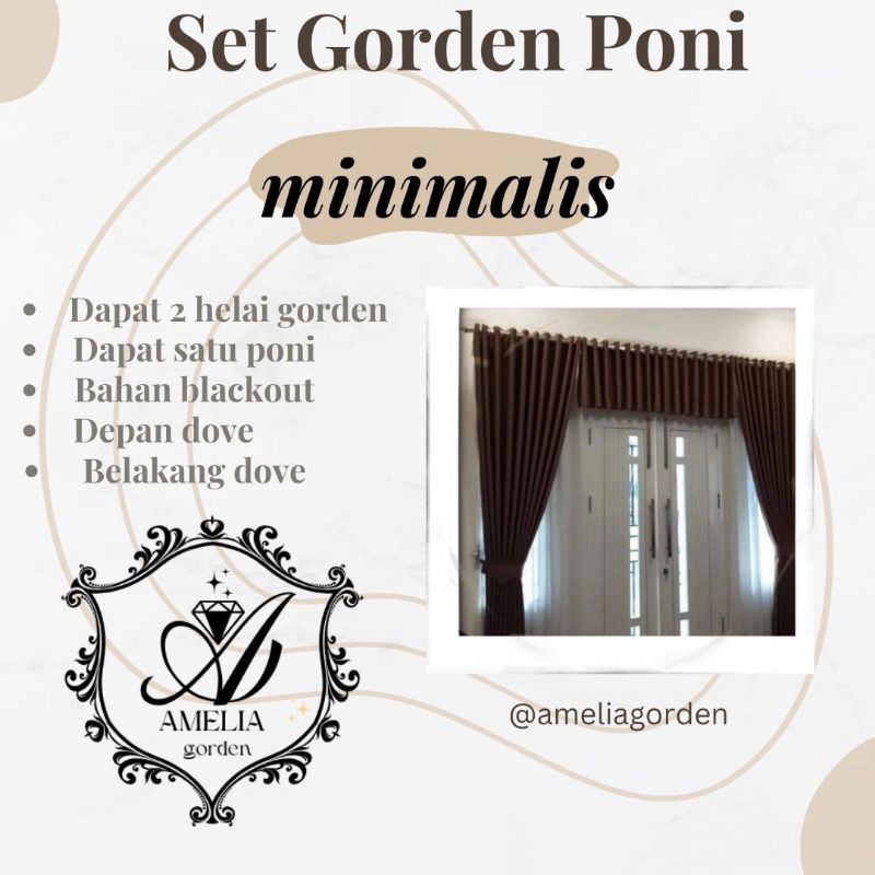 Gorden Blackout Pintu / Gorden Satu Set Poni