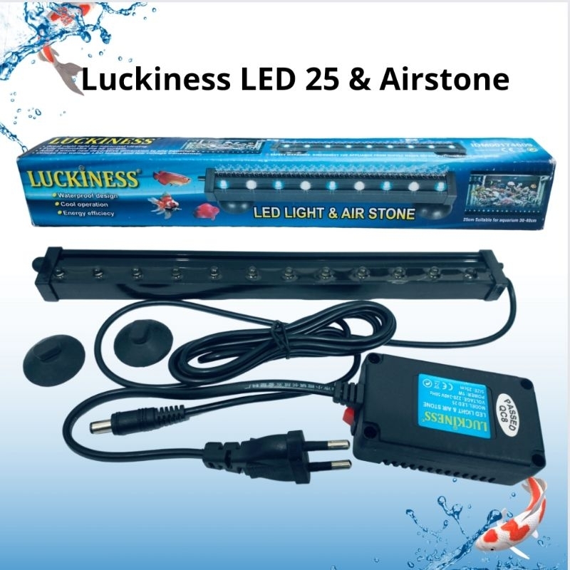 Lampu aquarium LED LIGHT & AIRSTONE LUCKINESS D25