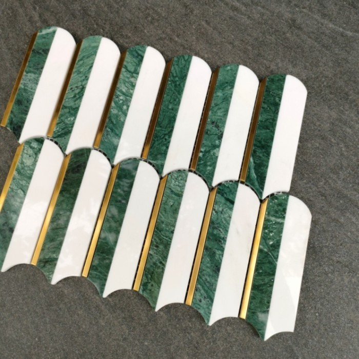 Keramik Mosaic  Kamar Mandi Modern Minimalis Dinding Kamar Mandi Dan Dapur - Singres Sapphira Verde 