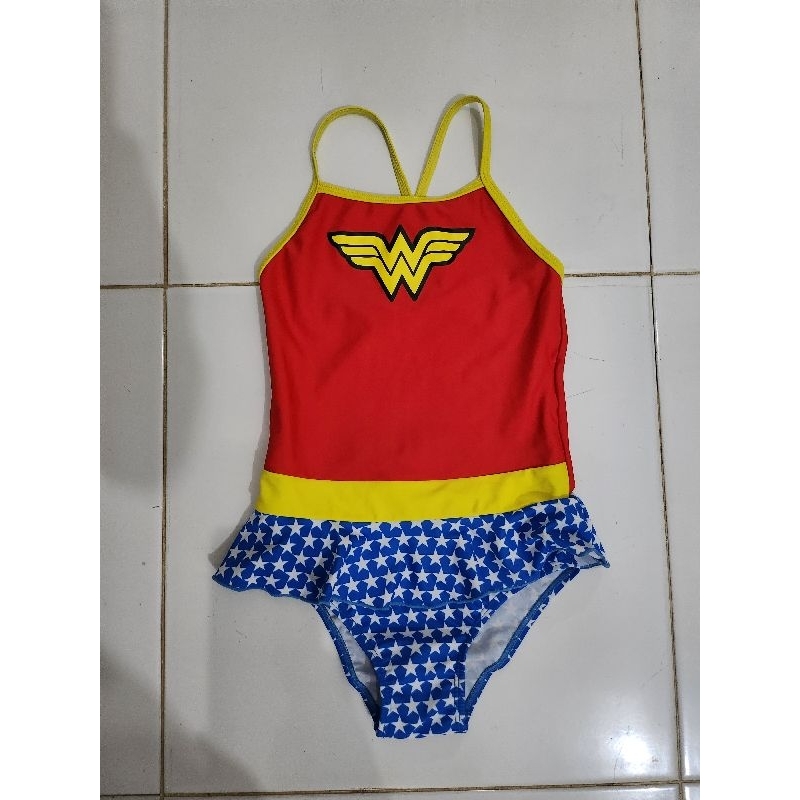 preloved baju renang anak perempuan zoggs wonder woman 5t