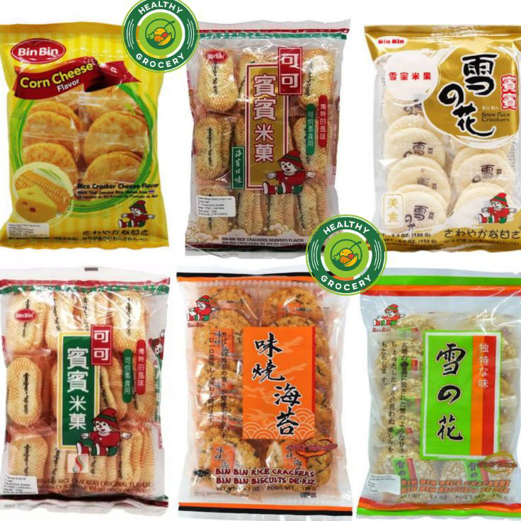 

➱➴≛❉ BIN BIN Rice Crackers ORIGINAL / SEAWEED / SNOW / SPICY / CORN CHEESE / Binbin