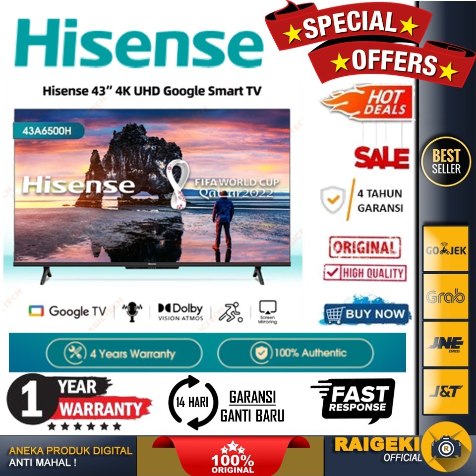 Hisense 43 inch 4K UHD Smart TV - 43A6500H