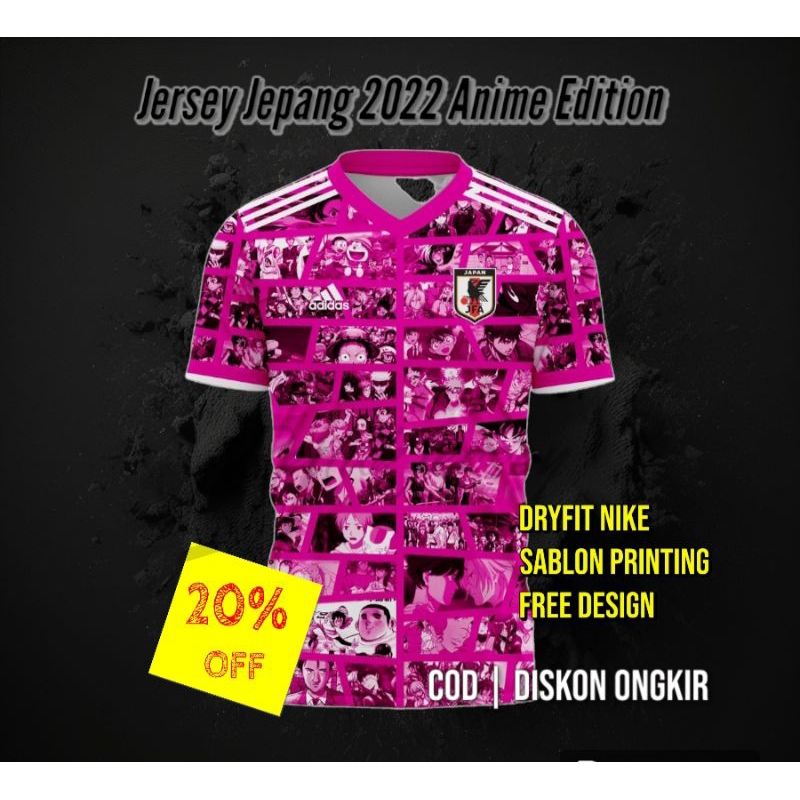 Jersey Jepang 2022 Anime Edition Pink Full Printing Free Nameset