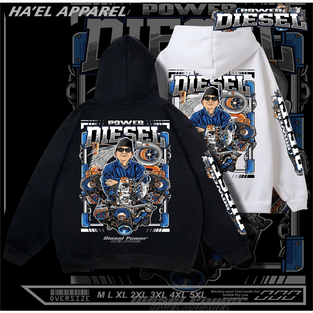 COD Jaket Hoodie Big Size S - 6XL Hoodie Pria Power Diesel Oversize Jumbo Katun Tebal