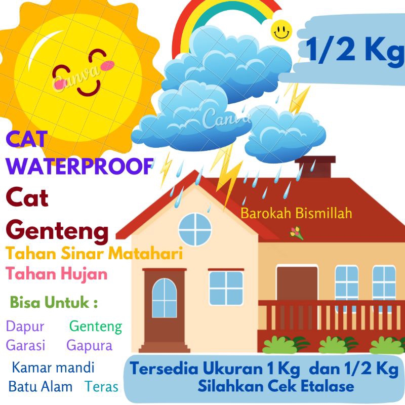 HF ~ Cat Tembok Waterproof 1/2 kg | Cat Ekterior 1/2 kg | Cat Genteng Kiloan 1/2 kg | Cat Waterproof