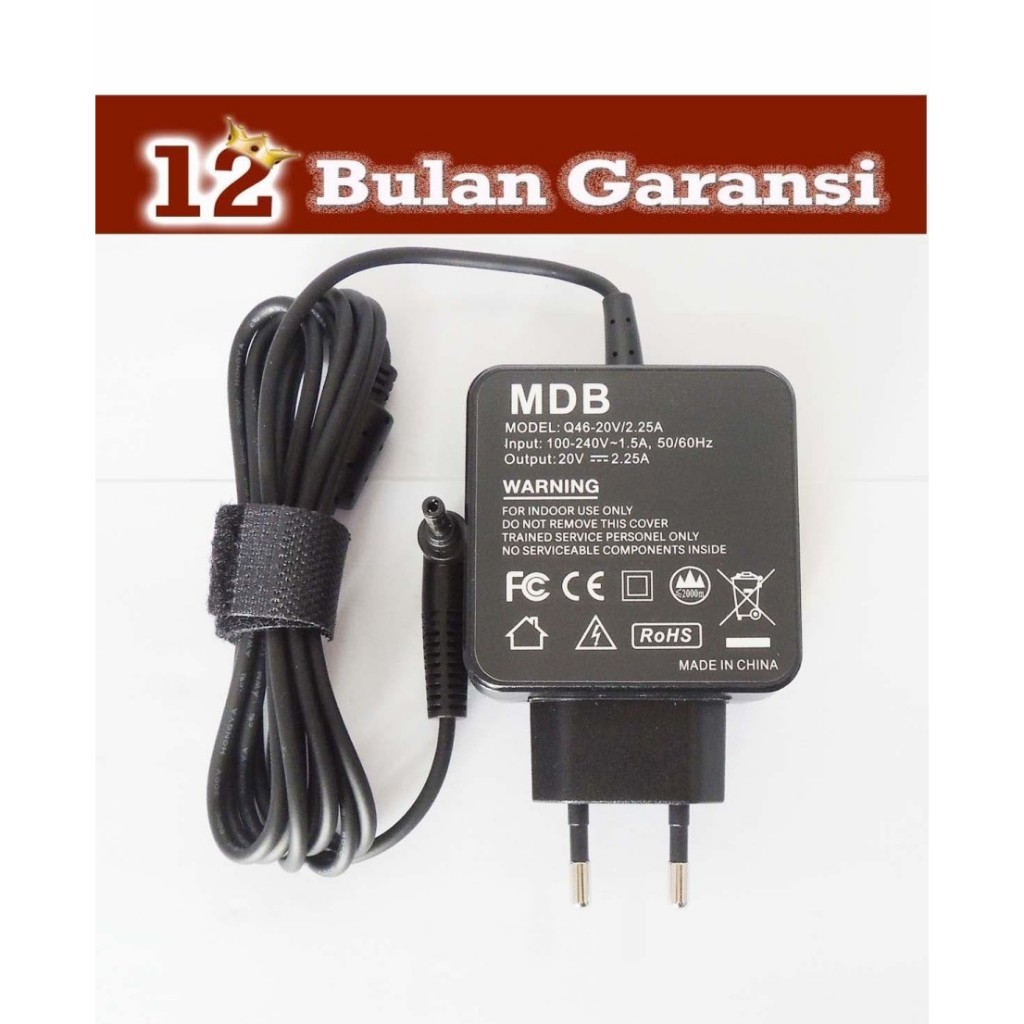 Charger Adaptor MDB 20V - 2.25A  Cocok Untuk  IdeaPad D330 D330-10IGM 81H3 81SS 81AF 80U1