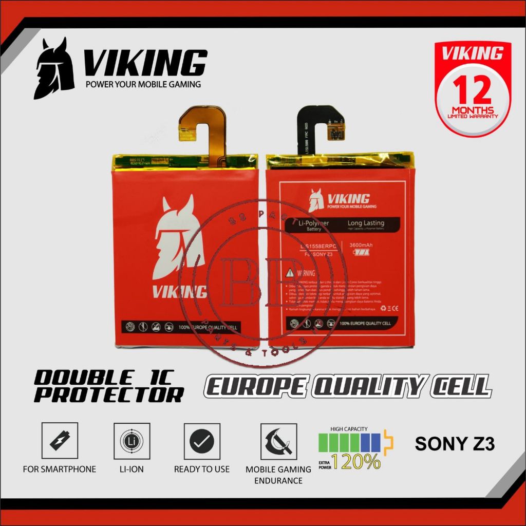 Baterai Viking Double Power - LIS1558ERPC / Sony Xperia Z3 Big / D6603 / D6653 / D6616 / D6643 / SO-
