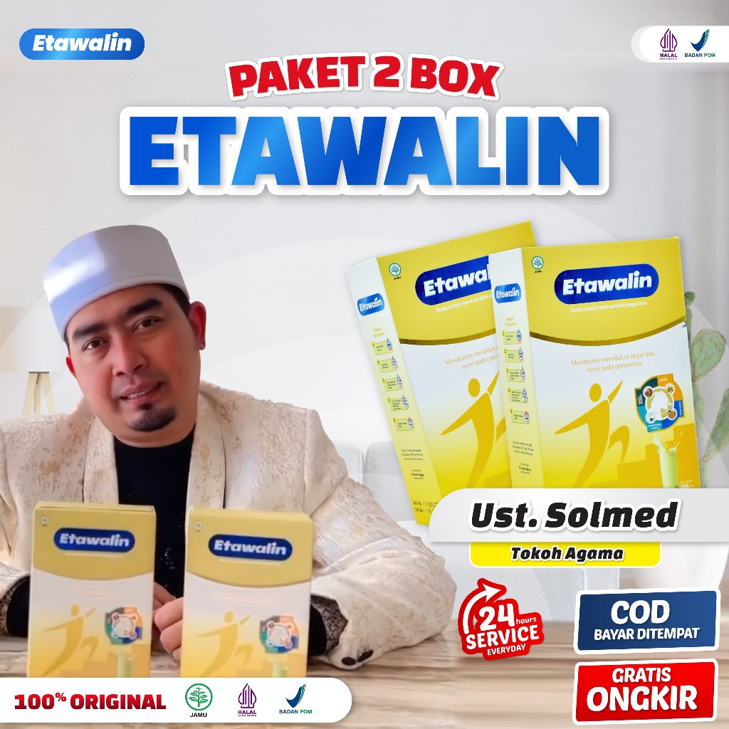 

PAKET 2 BOX SUSU ETAWALIN - Paket Sembuh Susu Sendi Atasi Radang Sendi Nyeri Tulang Cegah Osteoporosis Osteoartritis Pengeroposan Tulang Susu Kambing Etawa Kesehatan Susu Bubuk Murni Original Ettawa 100% Ori Susu Asam Urat Etawalin Platinum