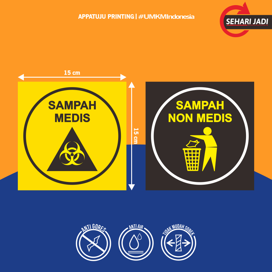 STIKER SAMPAH MEDIS DAN NON MEDIS