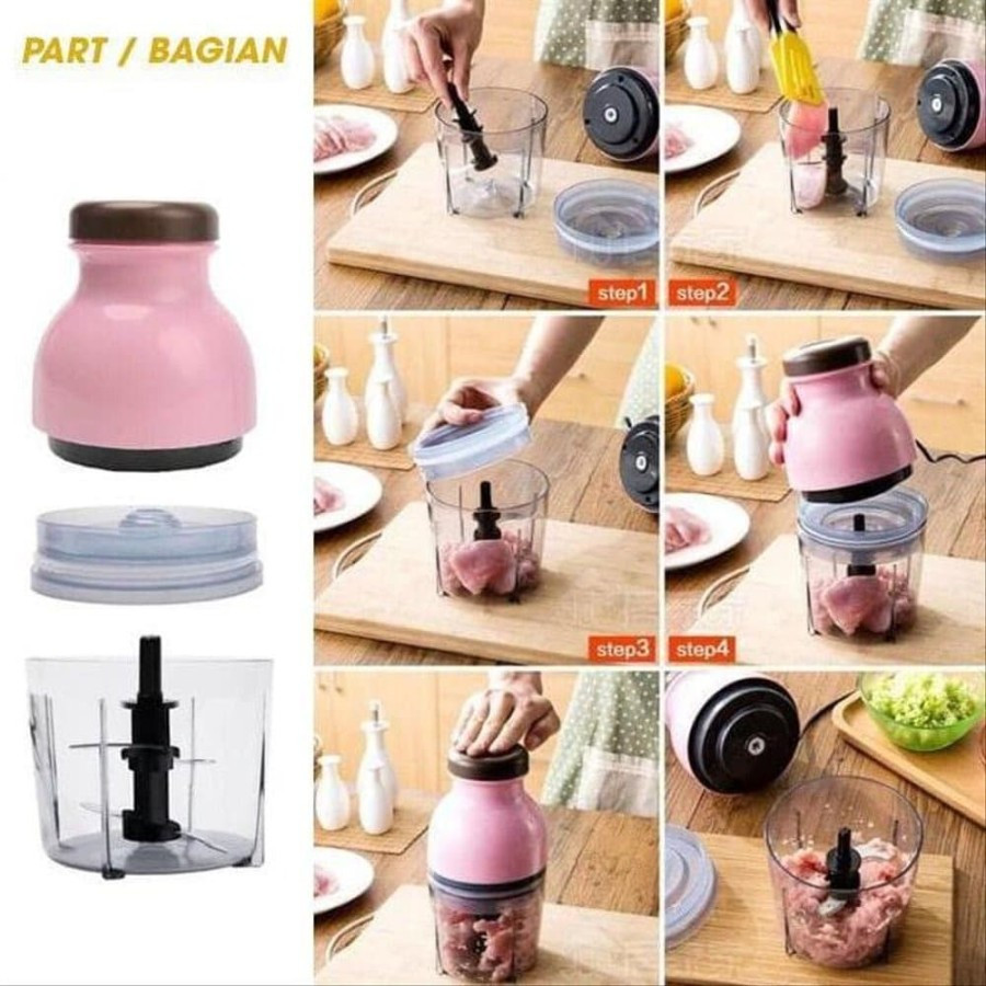 HATAYASHOP - FOOD CHOPPER/ELEKTRIK CHOPPER/CHOPPER DAGING/CHOPPER BUMBU/JUS BUAH/BLENDER KECIL