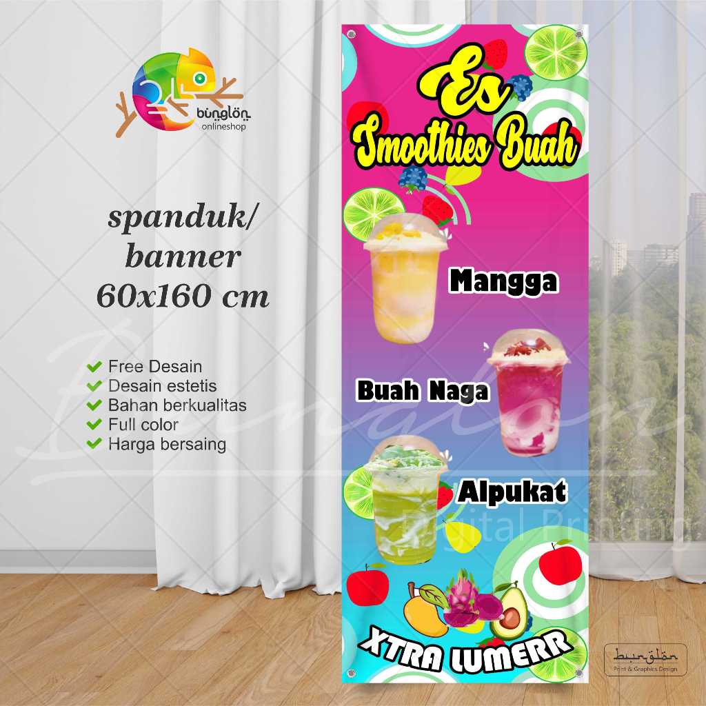 Spanduk Banner Es Smoothies Buah Viral