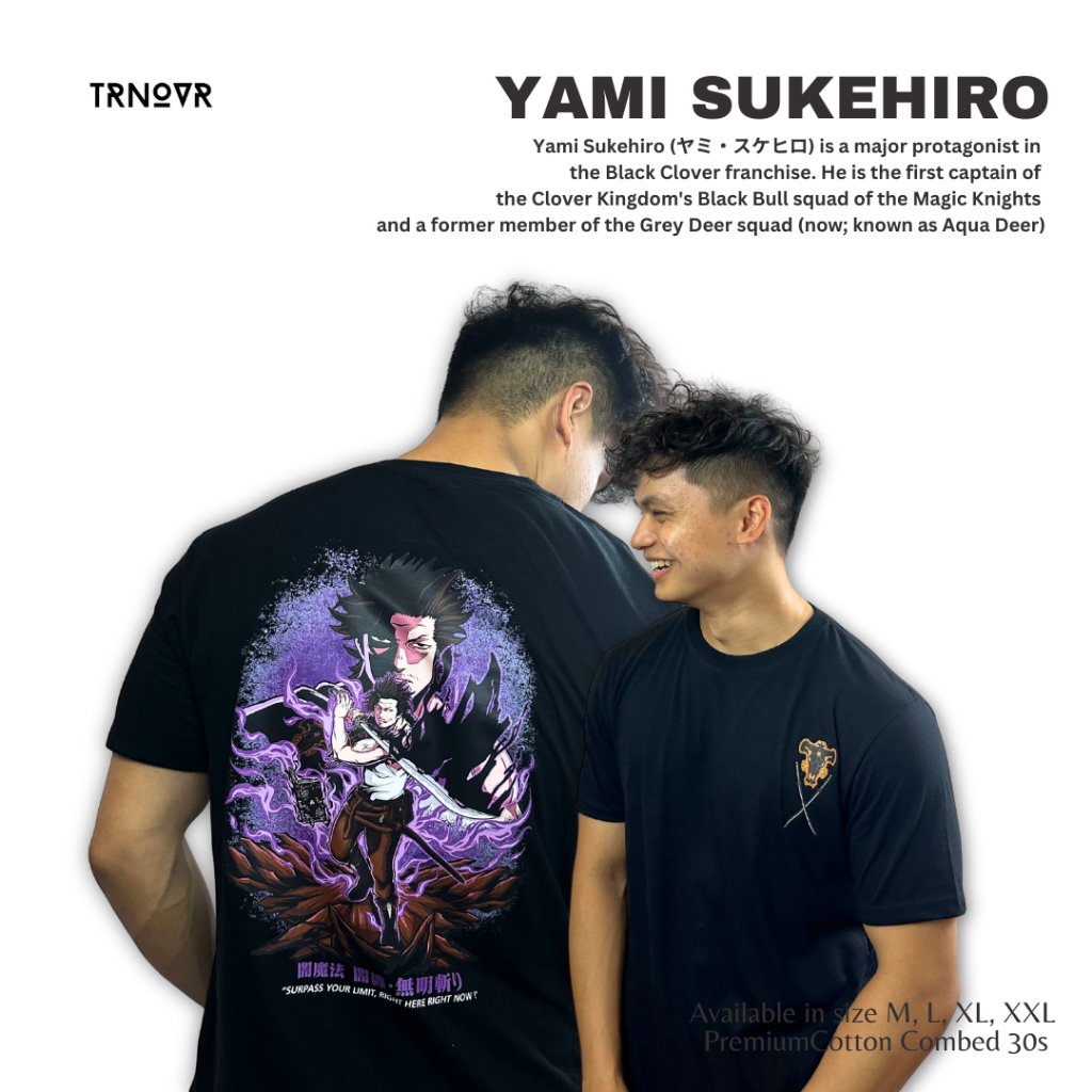 TRNOVR Kaos Anime | Yami Sukehiro | Black Clover Yami Captain