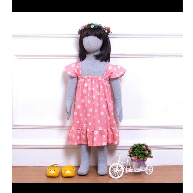 HONEY desy dress 1-4 tahun anak balita perempuan terusan rok ruffle rempel motif bunga adem daster c