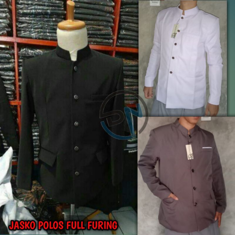JASKO POLOS MODEL SAKU TUTUP / JAS KOKO BAJU ATASAN MUSLIM PRIA JASCO MANDARIN FULL FURING / ABU, HI