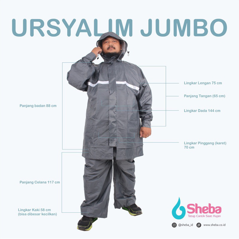 JUMBO, JAS HUJAN SHEBA UNTUK PRIA SIZE JUMBO