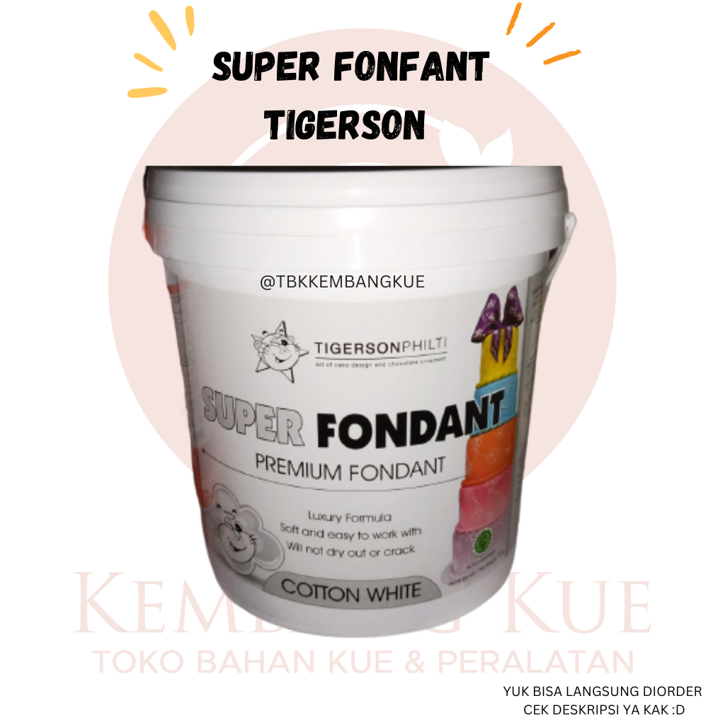 

Fondant Tigerson Cotton white 250 gr / fondant cake repack 250 gram
