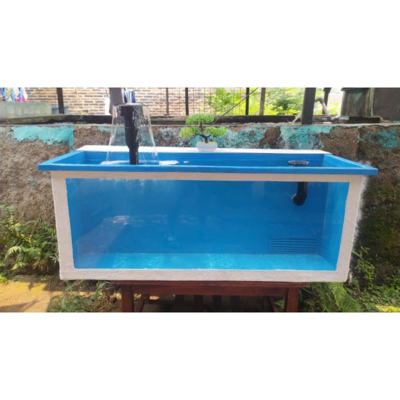 kolam kaca size 120*50*50+filter.kaca 12mm.