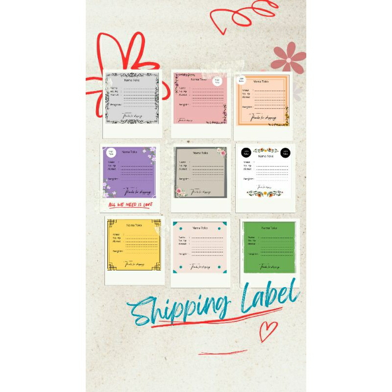 

Template Shipping Label, Label Pengiriman Isi 10