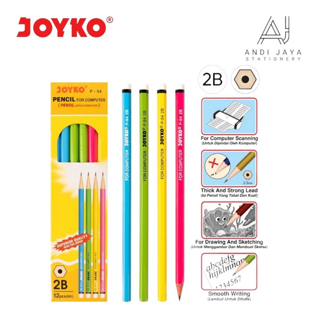 

Pensil 2B Joyko P-94 for Computer 1pak (12pcs)