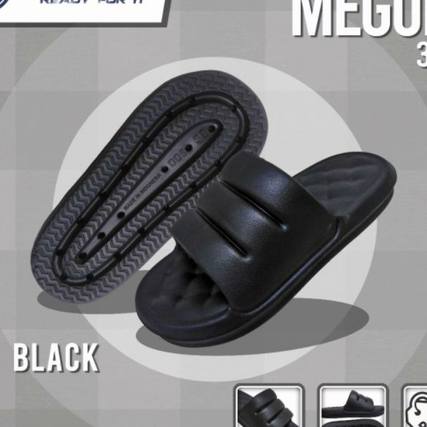 Sandal Selop Wanita Korea Nachi | Sandal Karet Senyawa Polos Hitam Nachi