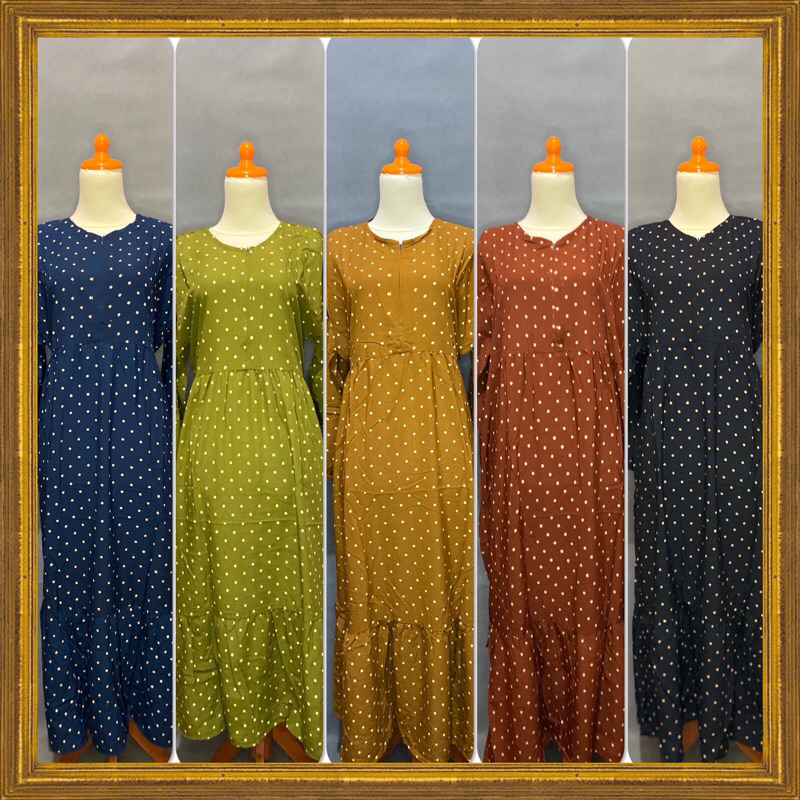GAMIS BATIK LARIS MOTIF POLKADOT