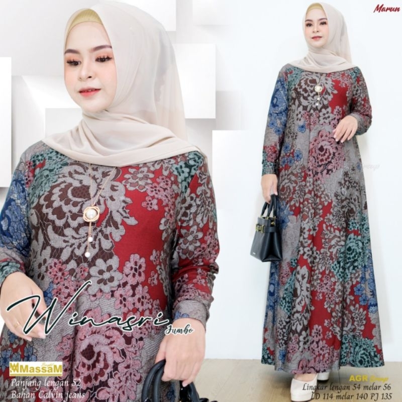 WINASRI JUMBO MAXY GAMIS CALVIN JEANS MOTIF BUNGA TERLARIS PICT BY AGR