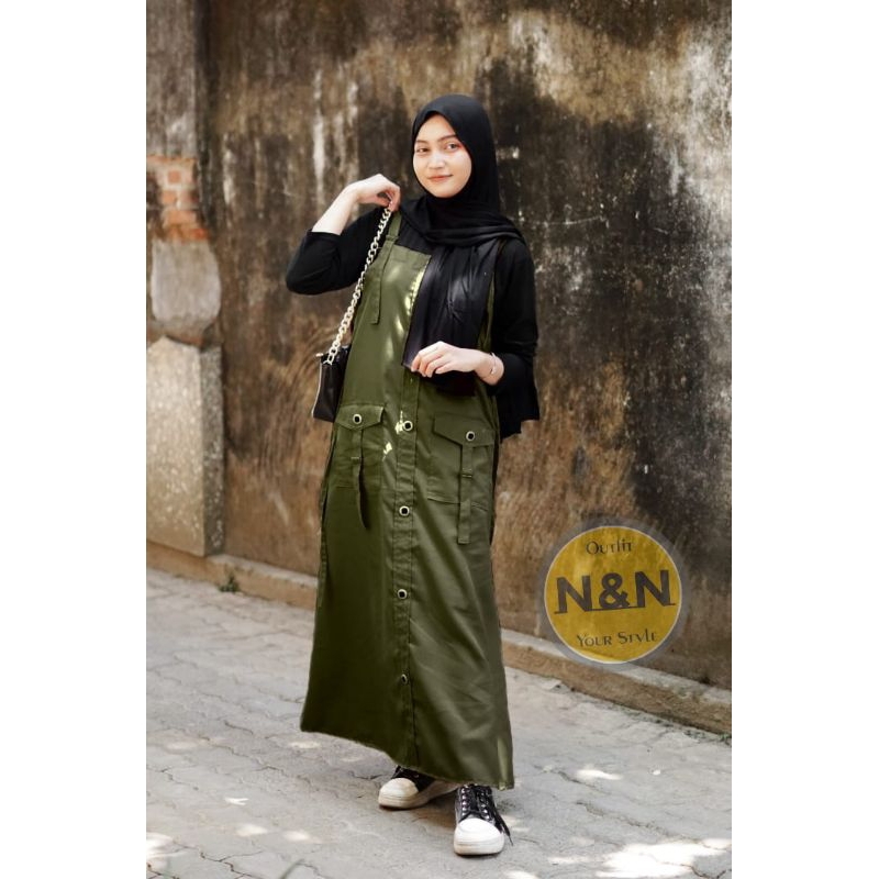 INARA Rok Wanita Model Baru Overall Jumpsuit Keren Kekinian Gamis Cargo Model Baru