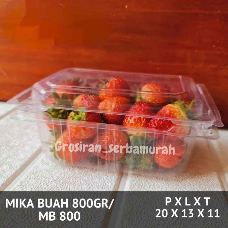 Mika Buah Strawberry 800gr/Mika Buah MB800/Mika buah Plastik