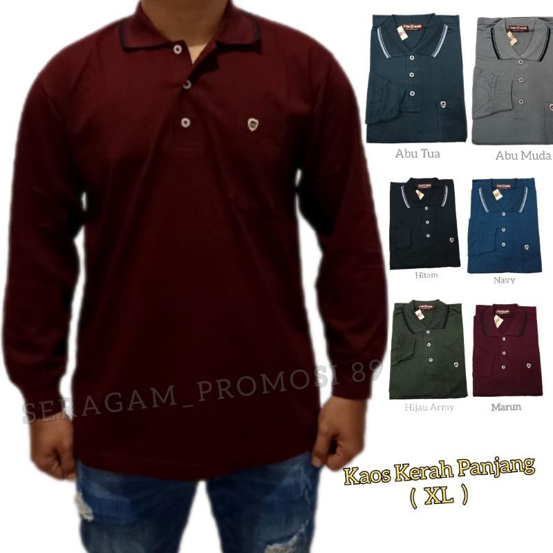 kaos kerah lengan panjang TC / kaos cun-nam panjang polos / Kaos lengan panjang pria