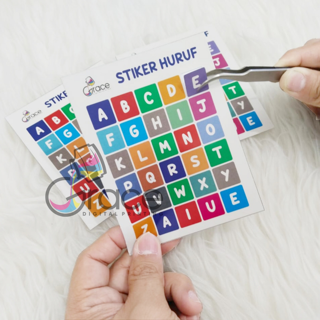 

Stiker Alfabet Cute / Stiker Huruf Warna Warni / Stiker Huruf Anak Anak / Stiker Tempel