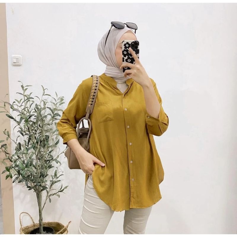 Blouse Wanita Rayon Twill / kemeja Polos Wanita Rayon Twill