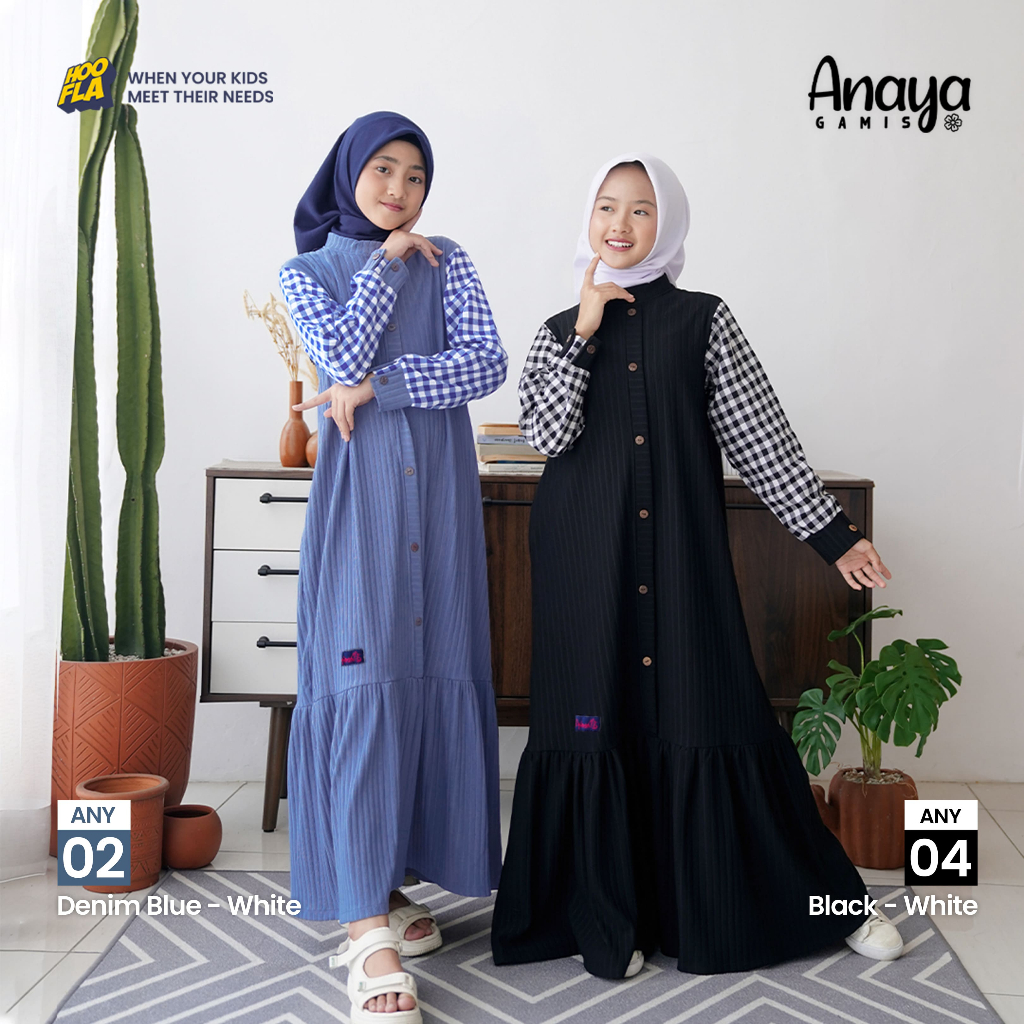 Baju Gamis Muslim Anak Perempuan Umur 4 5 6 7 8 9 10 11 12 Tahun Branded Model Terbaru Anaya Series