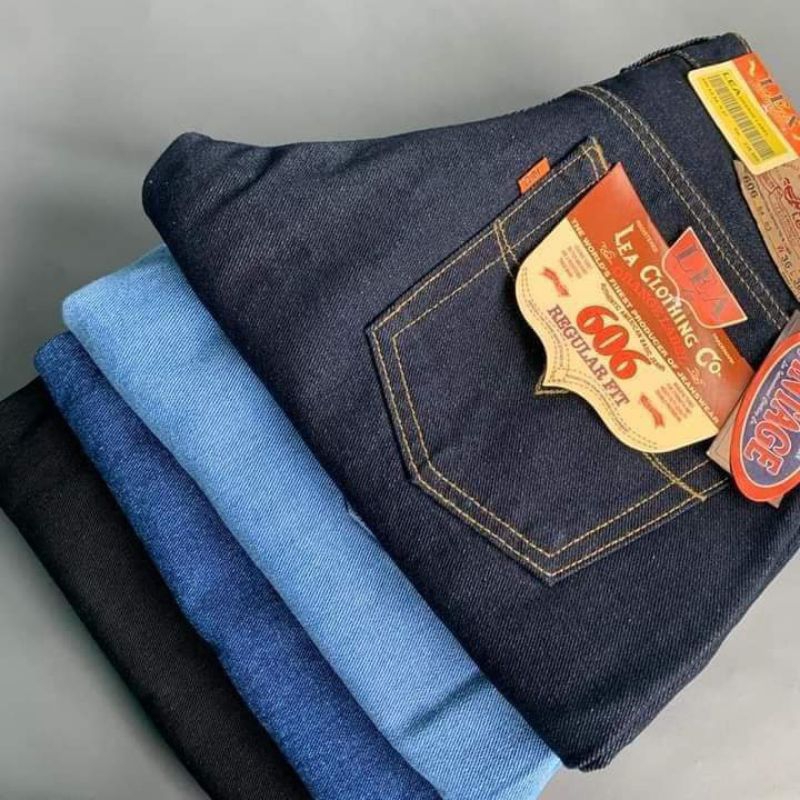 Celana Jeans Pria Model Lea 606 Standar Reguler Fit Denim 13 Oz // Size 33-38