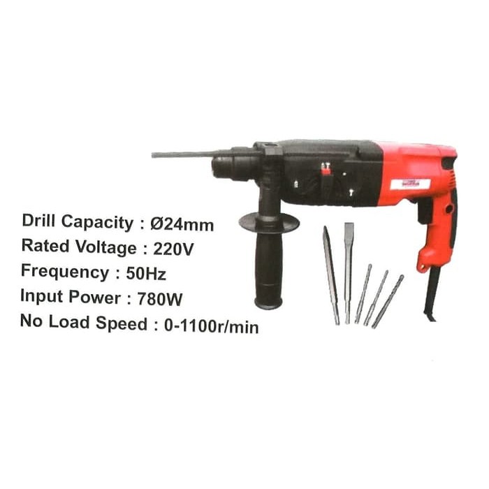 WIPRO W6240 / W 6240 Mesin Bor 24mm 24 mm SDS Rotary Hammer Beton