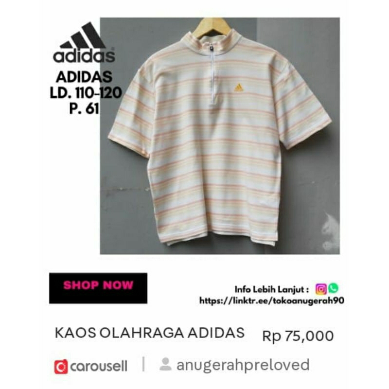 kaos adidas half zipper
