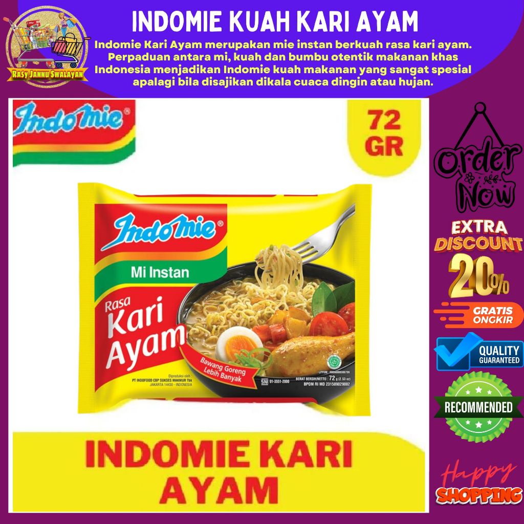 

MIE KUAH | INDOMIE KUAH INSTAN KARI AYAM 72GR