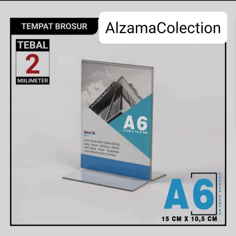 

Akrilik Display A6 Tempat Brosur Tipe T