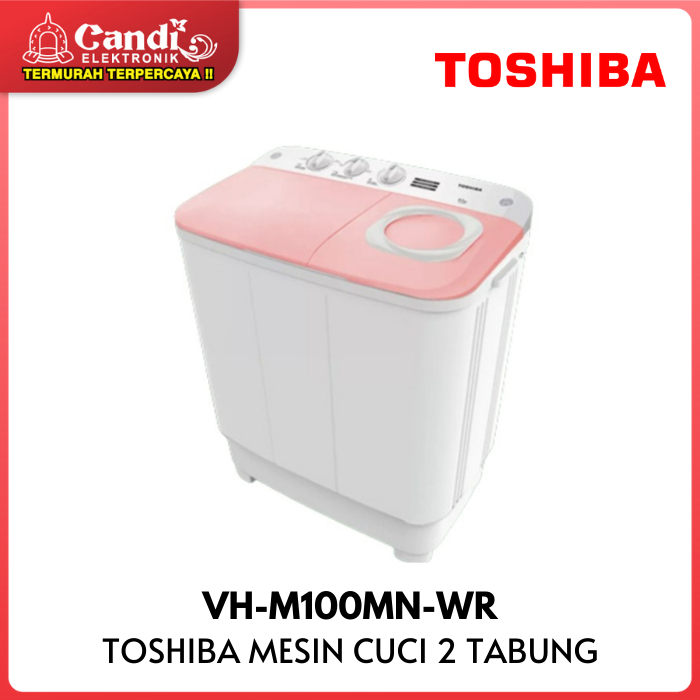 TOSHIBA MESIN CUCI VH-M100MN-WR 9 KG TWIN TUB 2 TABUNG VHM100MNWR VH M100MN WR