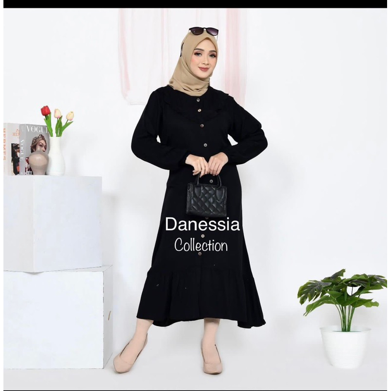 Midi dress/bahan rayon twil premium/dress kekinian