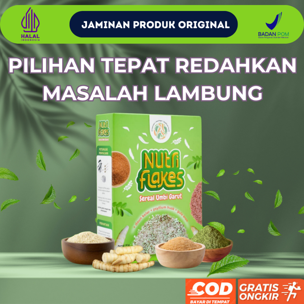

Nutriflakes Original - Sereal Asam lambung Ori Meredakan Maag Asam Lambung Kronis Gerd Anxiety