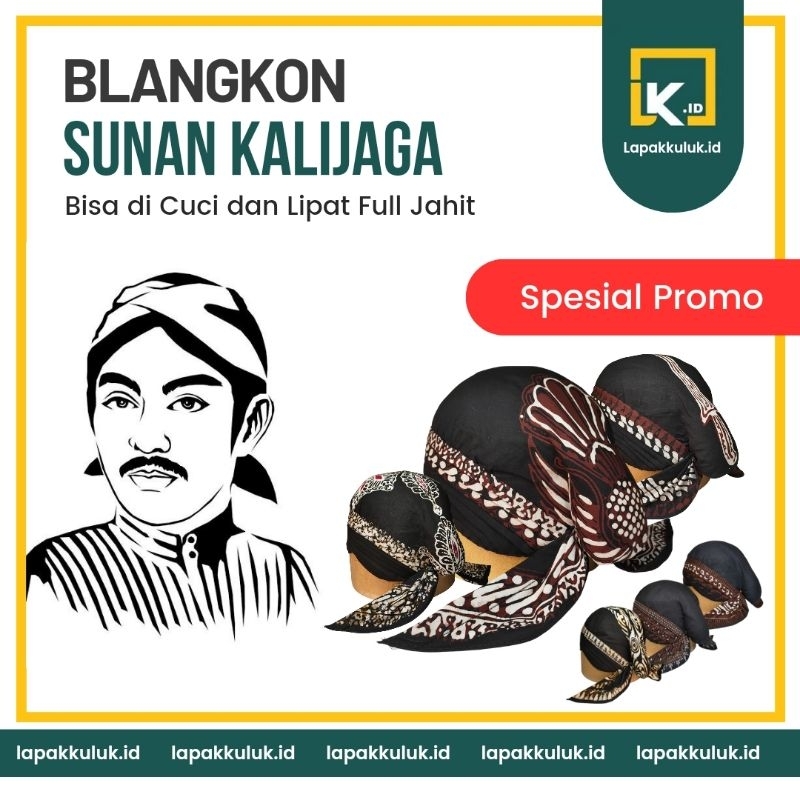 Blangkon Sunan Kalijogo Alusan Cuci Lipat Full Jahit - Blangkon Jawa