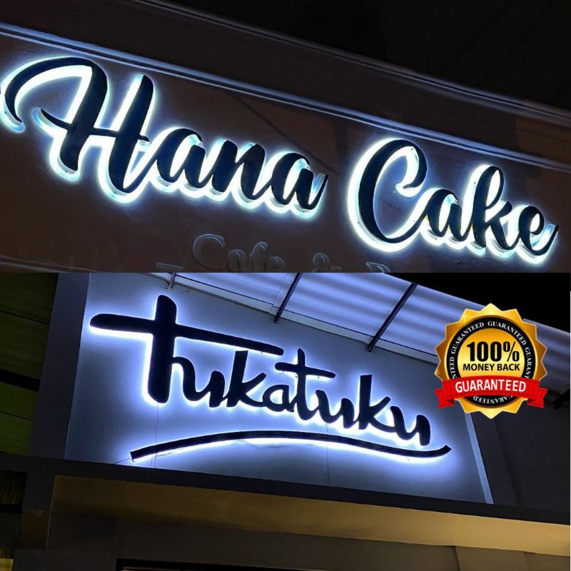 Pajangan Harga Per Huruf - Tulisan Nama Kayu LED Timbul - Dekorasi Dinding Kustom /hiasan dinding/hu