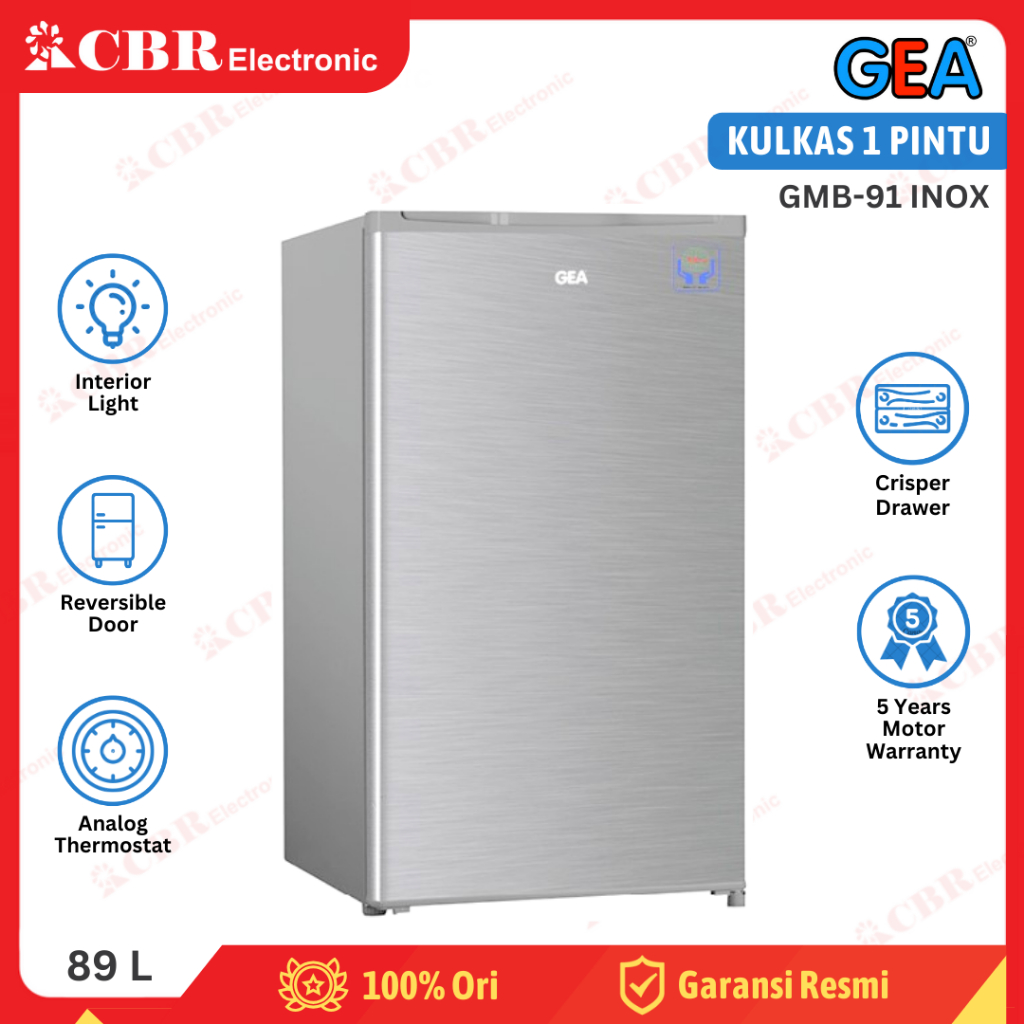 Kulkas GEA 1 Pintu GMB-91 (INOX) 89 L