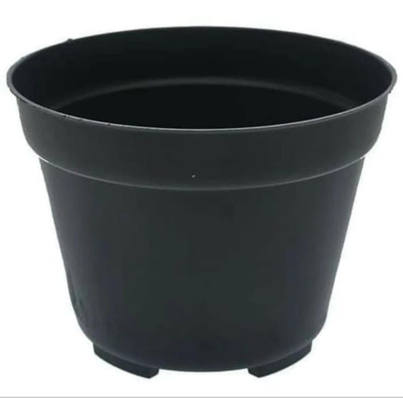 Pot tanaman pot bunga polos hitam ukuran sedang pot plastik serbaguna pot tanaman hidroponik