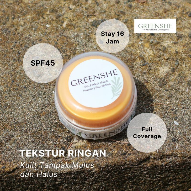BEDAK SHC / GREENSHE PERFECT MATCH POWDER FOUNDATION / shc greenshe