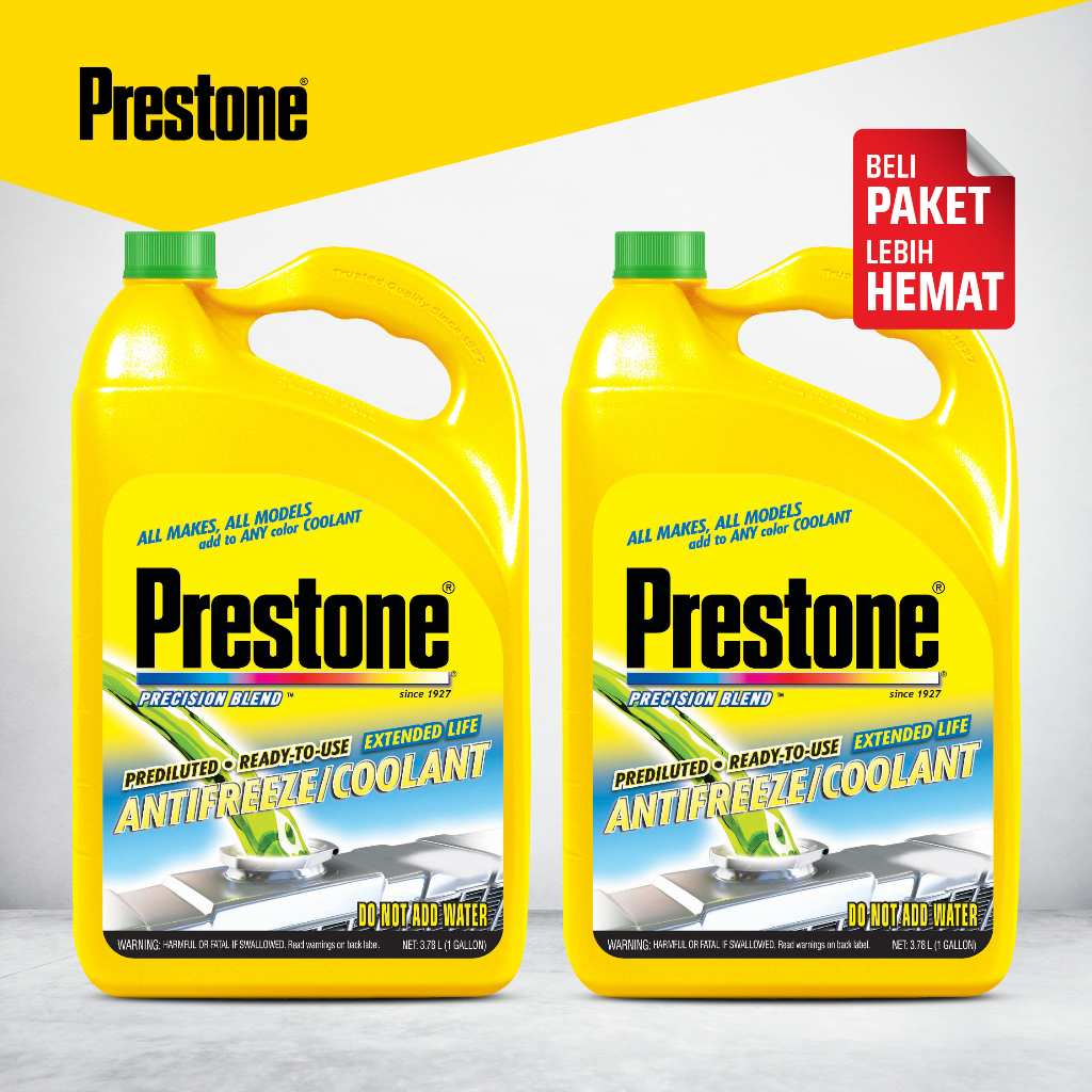 Prestone - {BUNDLE} 33% 3.78 Liter X2 Green Radiator Coolant Ready To Use Air Radiator Mobil Motor S