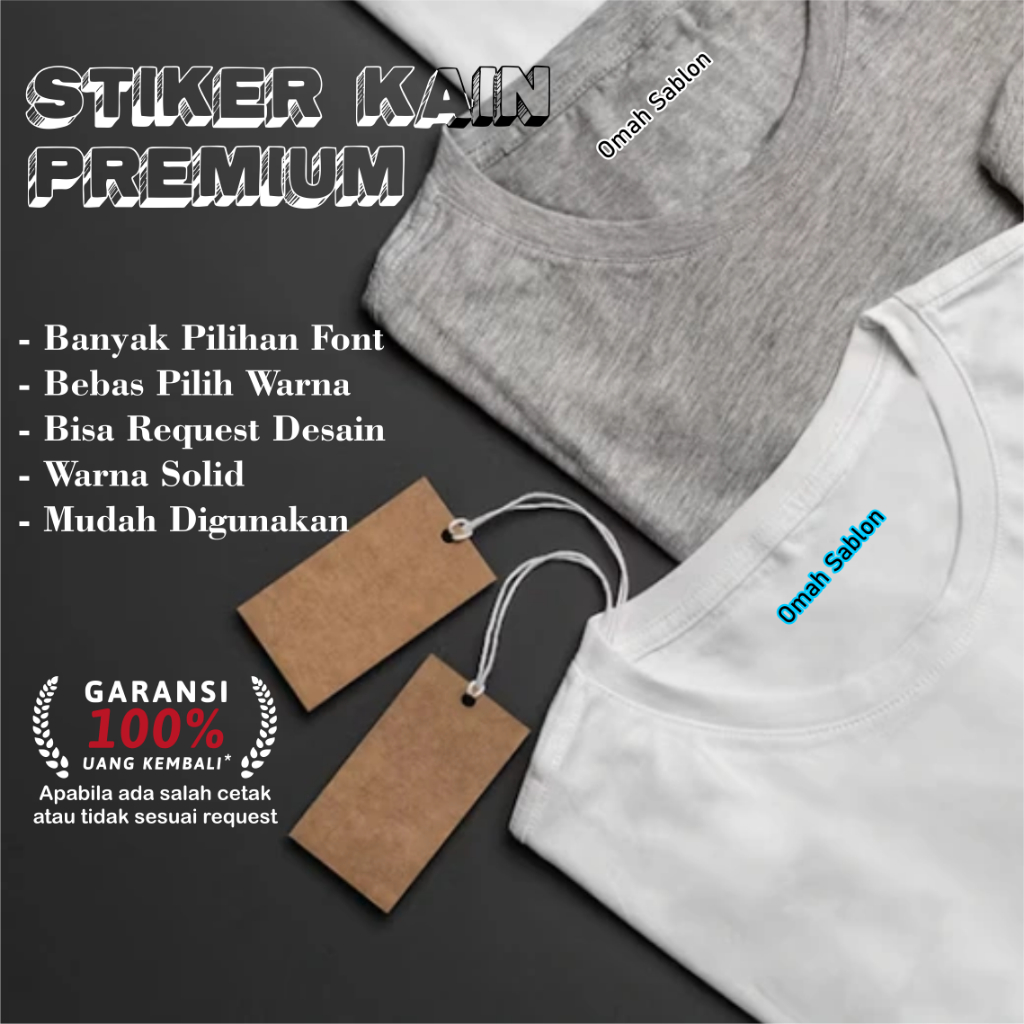 

1 Hari Jadi, Stiker baju isi 100pcs, stiker label custom nama, label nama custom