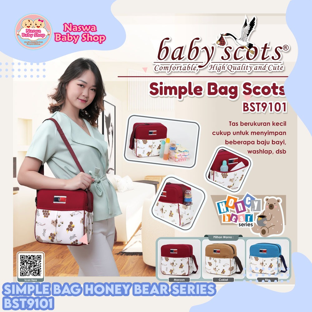 Baby Scots Simple Bag Tas Kecil Perlengkapan Bayi Honey Bear Series BST9101